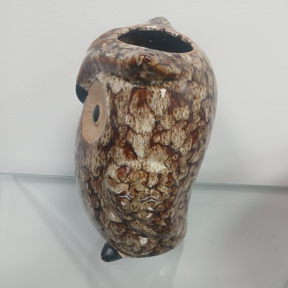 Owl Vase Glazed Ceramic Elegant Expressions Hosley Bird Decor 8.75" - Picture 2 of 5